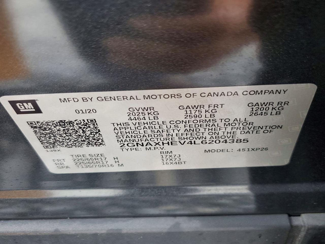 2020 CHEVROLET EQUINOX LS photo 14