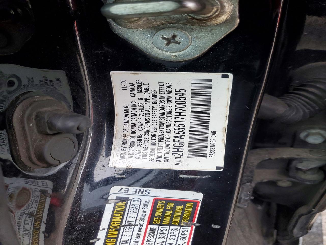 2007 HONDA CIVIC SI photo 12