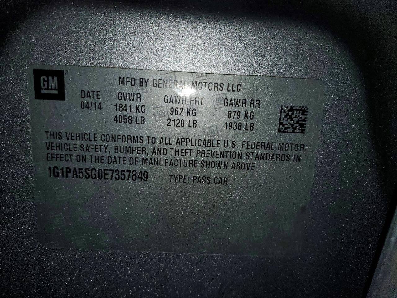 2014 CHEVROLET CRUZE LS photo 12