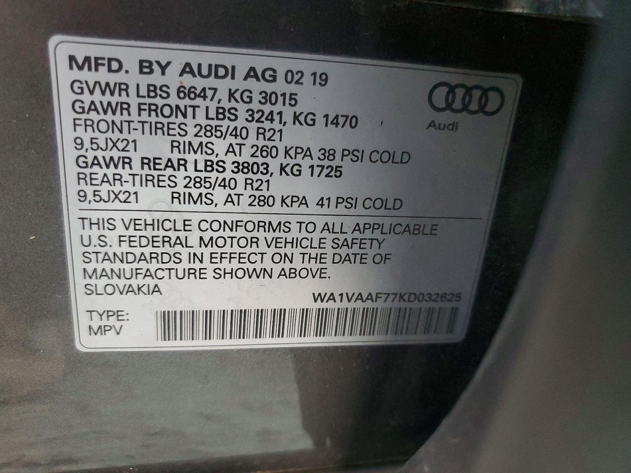 2019 AUDI Q7 PRESTIGE photo 14