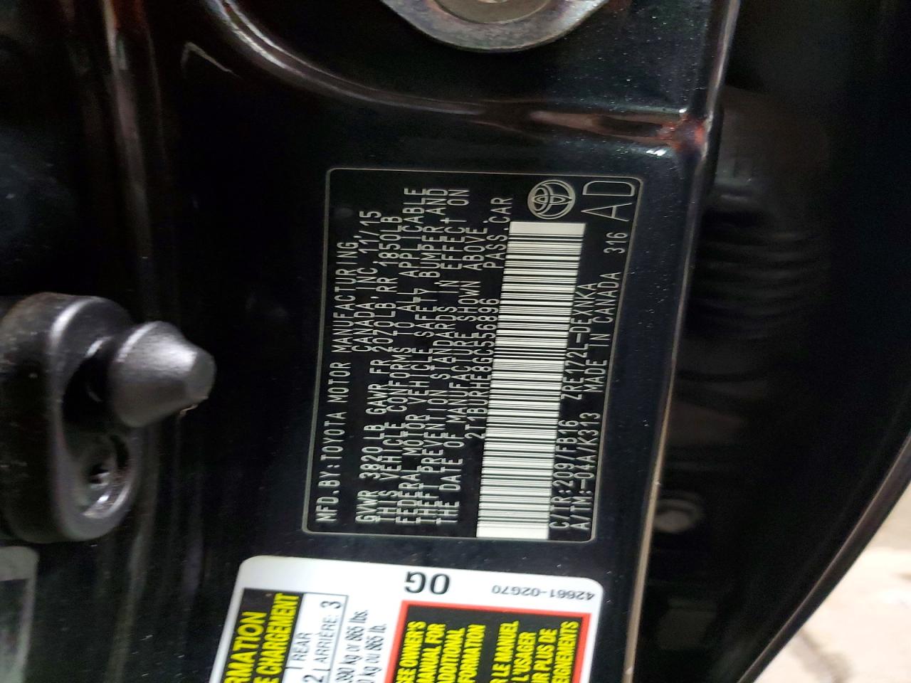 2016 TOYOTA COROLLA L photo 13