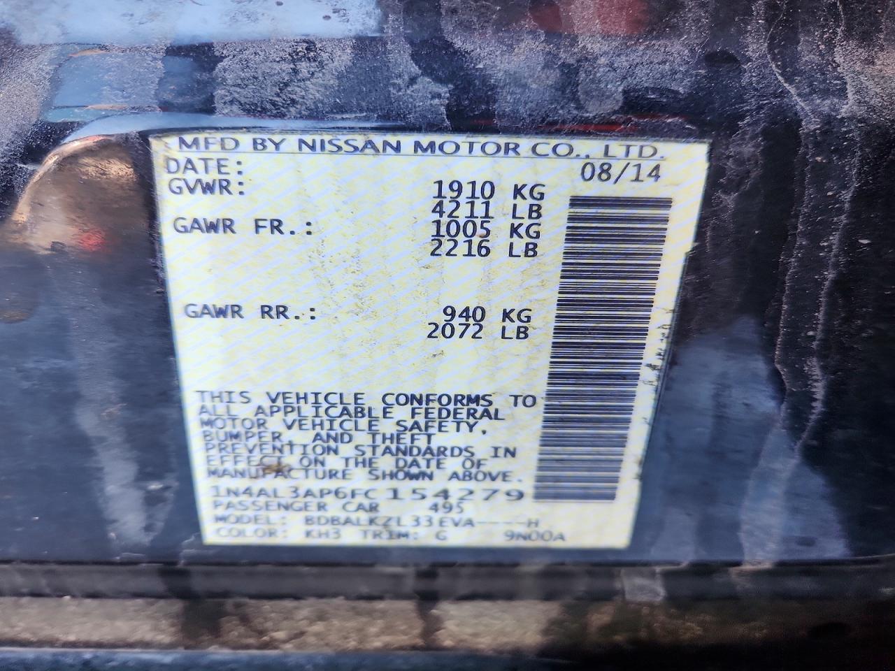 2015 NISSAN ALTIMA 2.5 photo 12