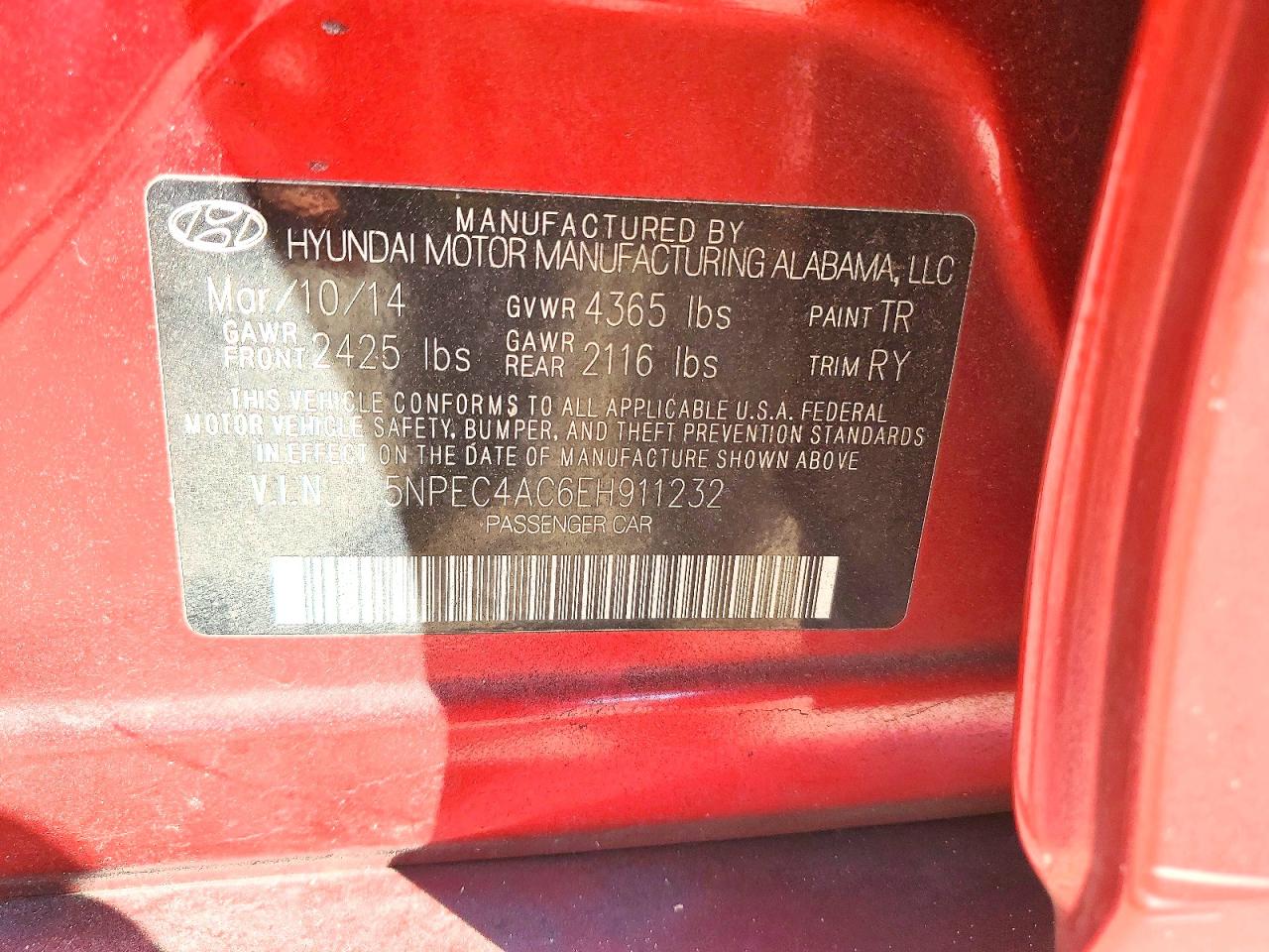 2014 HYUNDAI SONATA SE photo 12