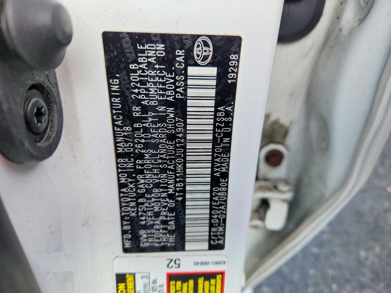 2018 TOYOTA CAMRY BASE photo 23