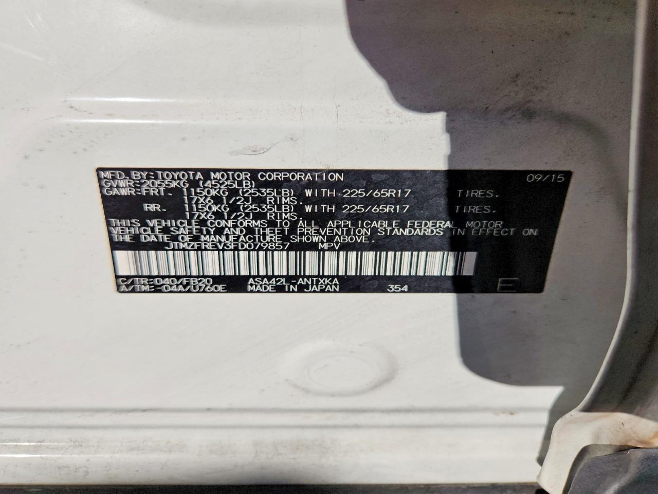 2015 TOYOTA RAV4 LE photo 14