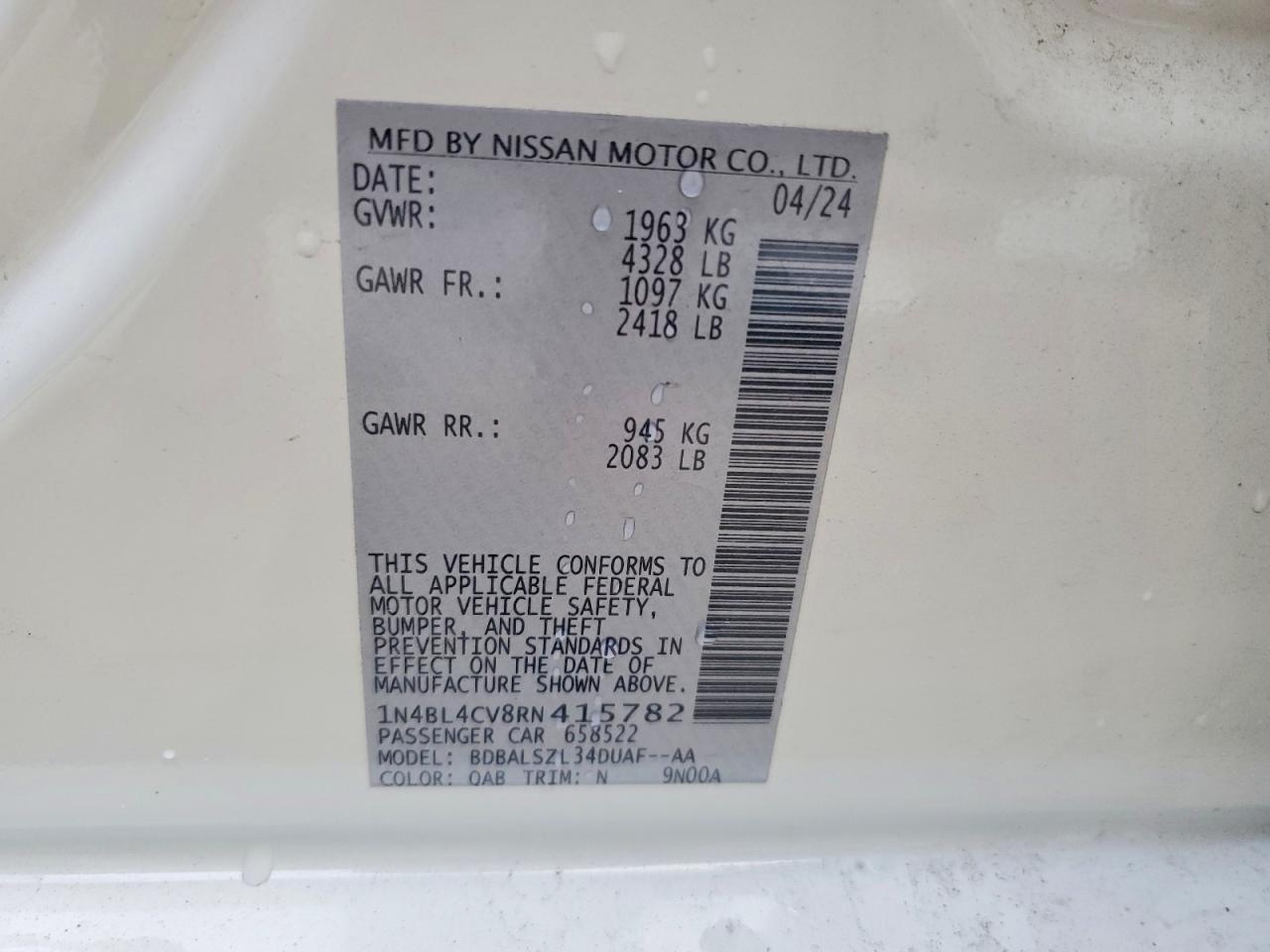 2024 NISSAN ALTIMA 2.5 SR photo 12