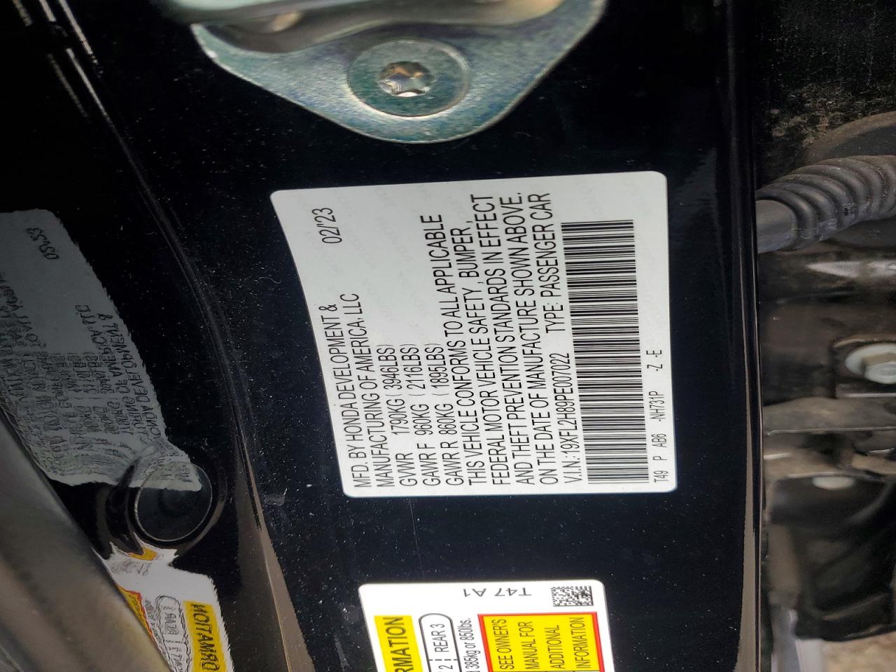 2023 HONDA CIVIC SPORT photo 12