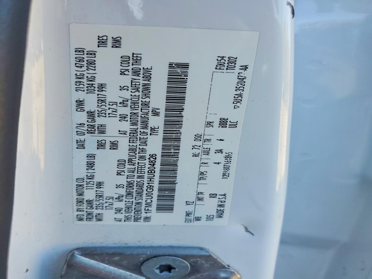2017 FORD ESCAPE SE photo 13