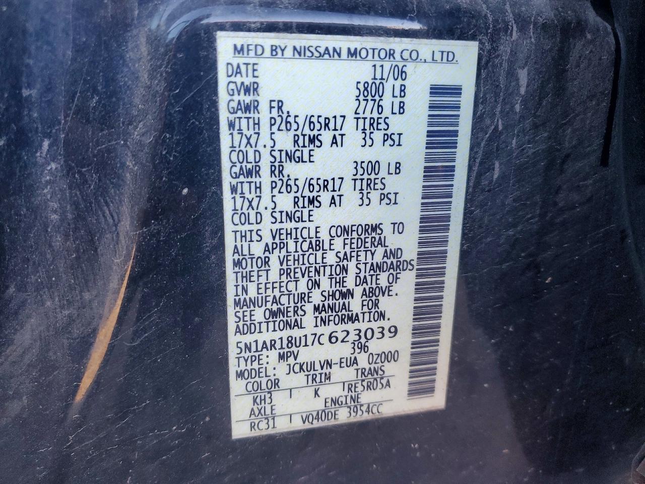 2007 NISSAN PATHFINDER LE photo 25