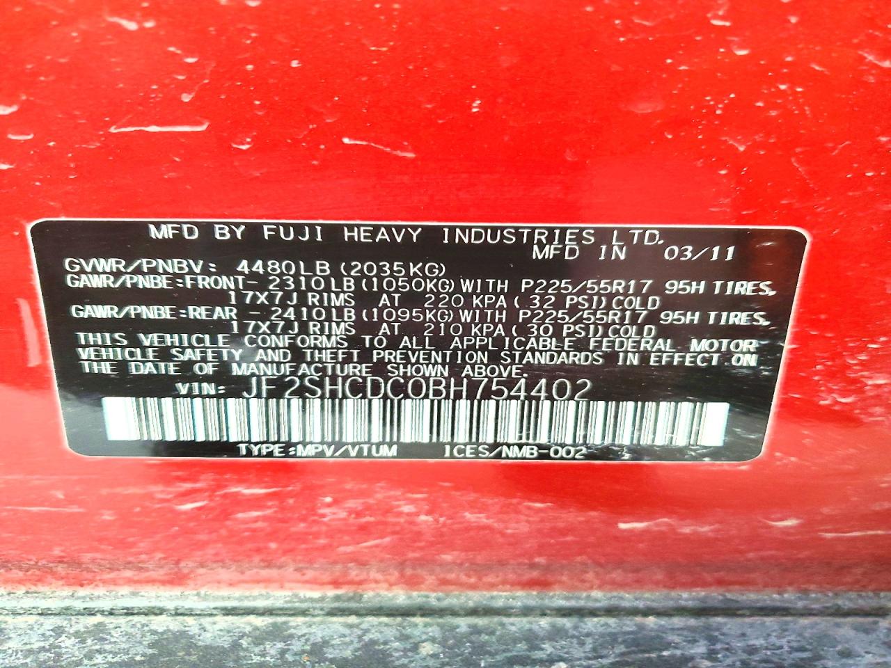 2011 SUBARU FORESTER 2.5X PREMIUM photo 13