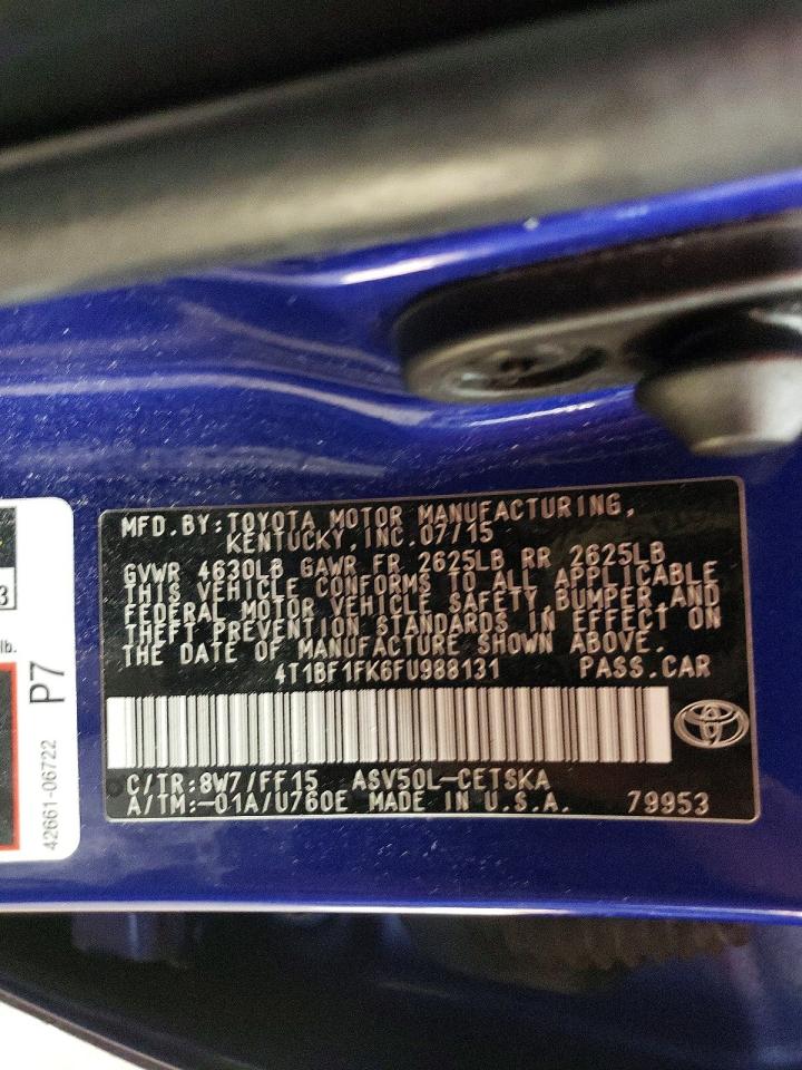 2015 TOYOTA CAMRY LE photo 12