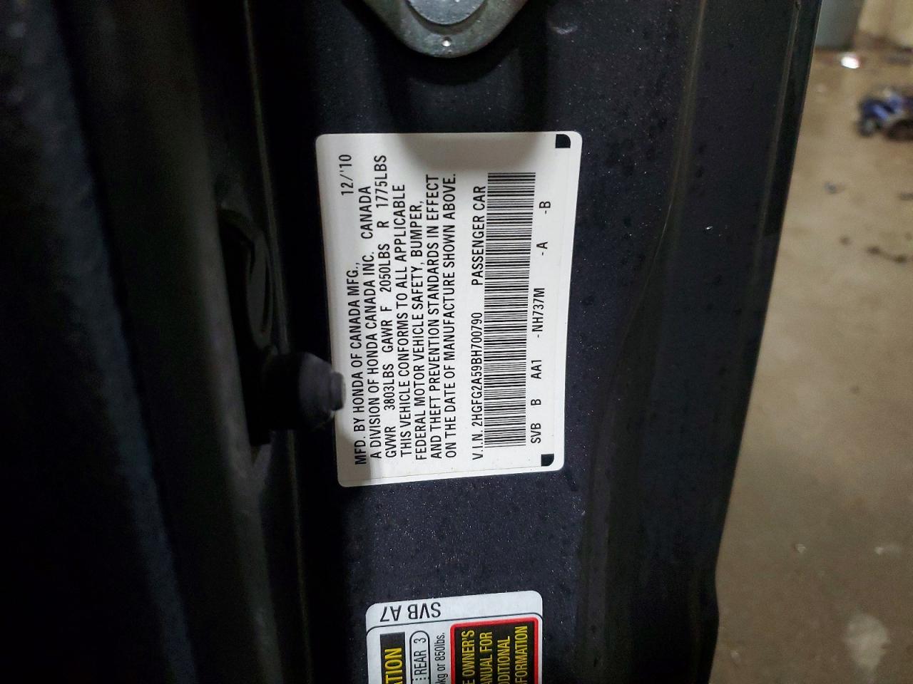 2011 HONDA CIVIC SI photo 12