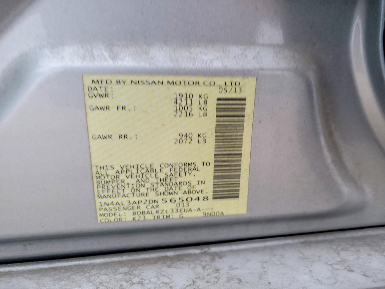 2013 NISSAN ALTIMA 2.5 photo 13