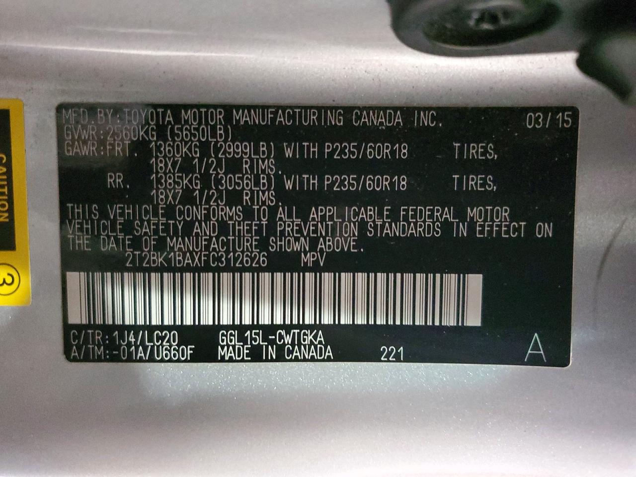 2015 LEXUS RX 350 BASE photo 14
