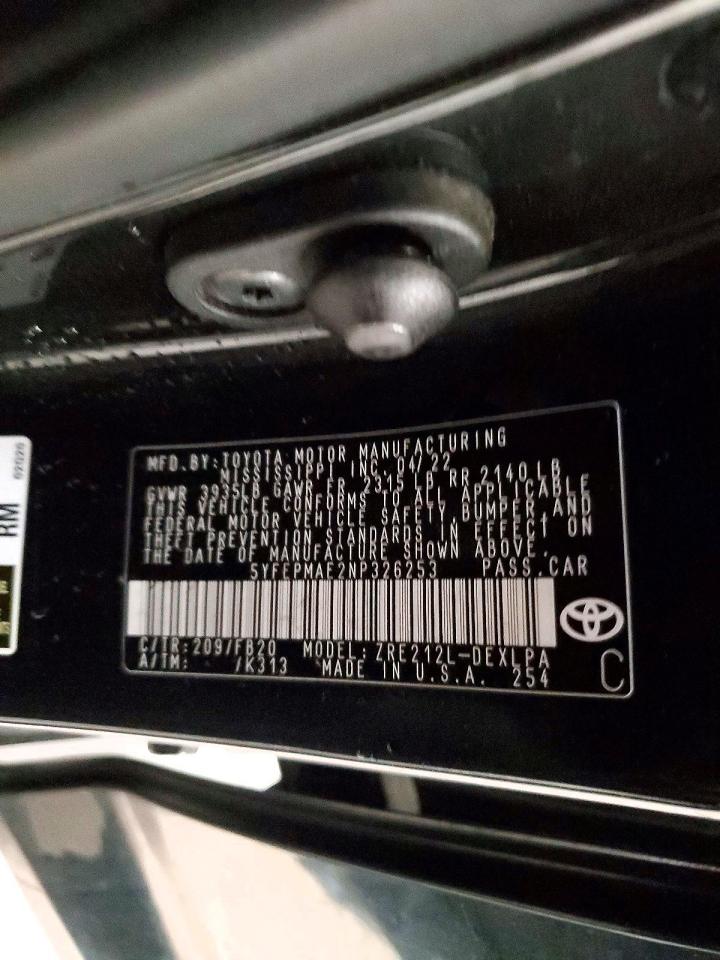 2022 TOYOTA COROLLA LE photo 12
