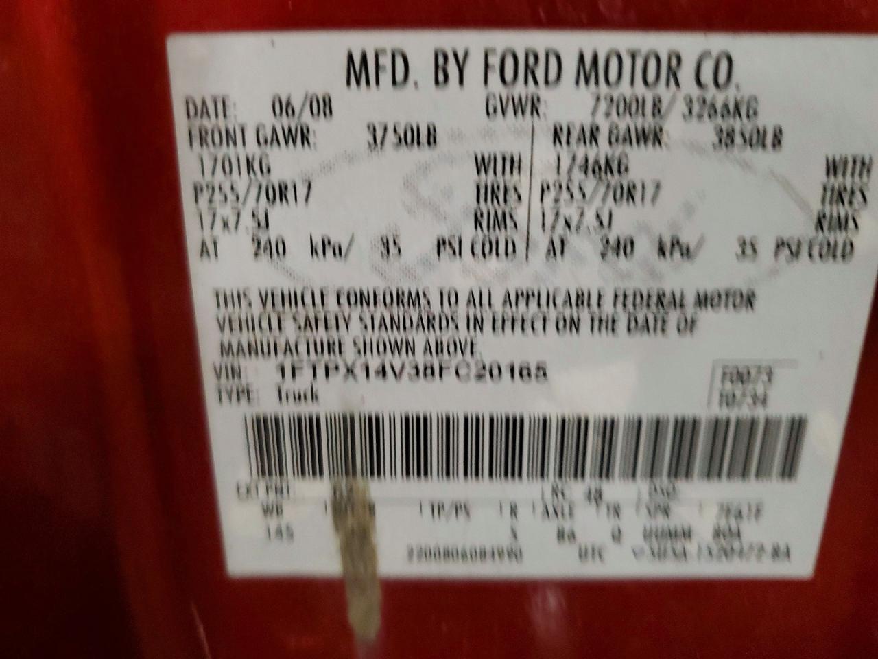 2008 FORD F150 photo 12