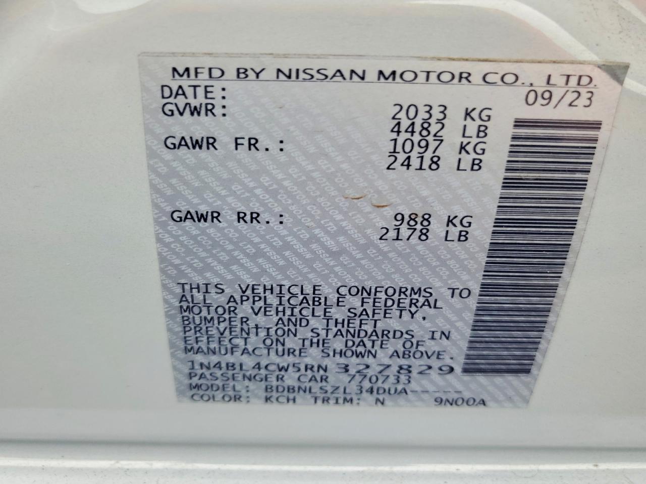2024 NISSAN ALTIMA SR photo 23