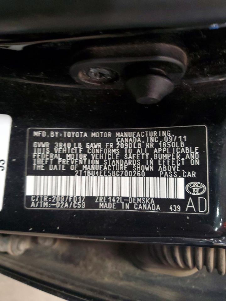 2011 TOYOTA COROLLA BASE photo 12
