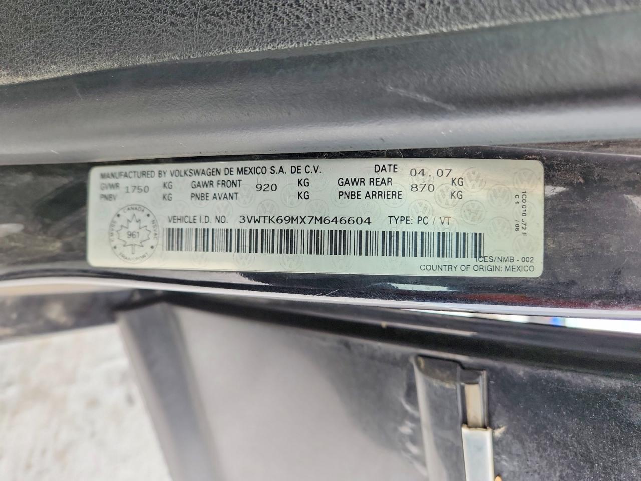 2007 VOLKSWAGEN CITY JETTA photo 13