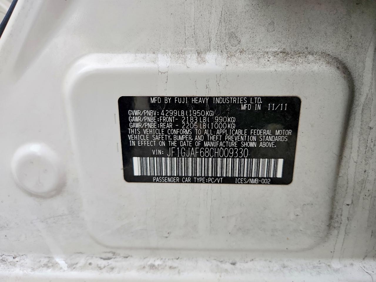 2012 SUBARU IMPREZA PREMIUM photo 12