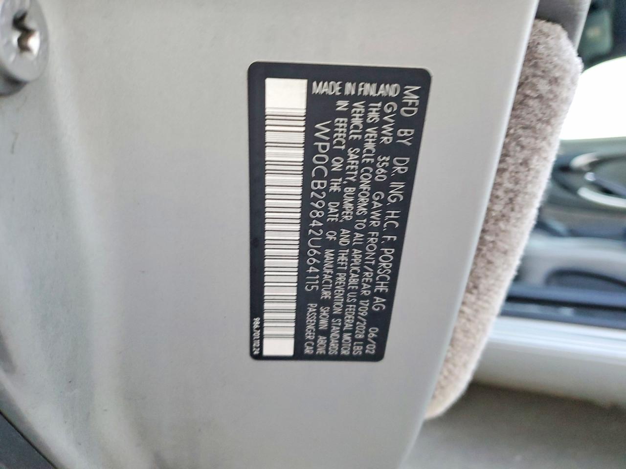 2002 PORSCHE BOXSTER S photo 12