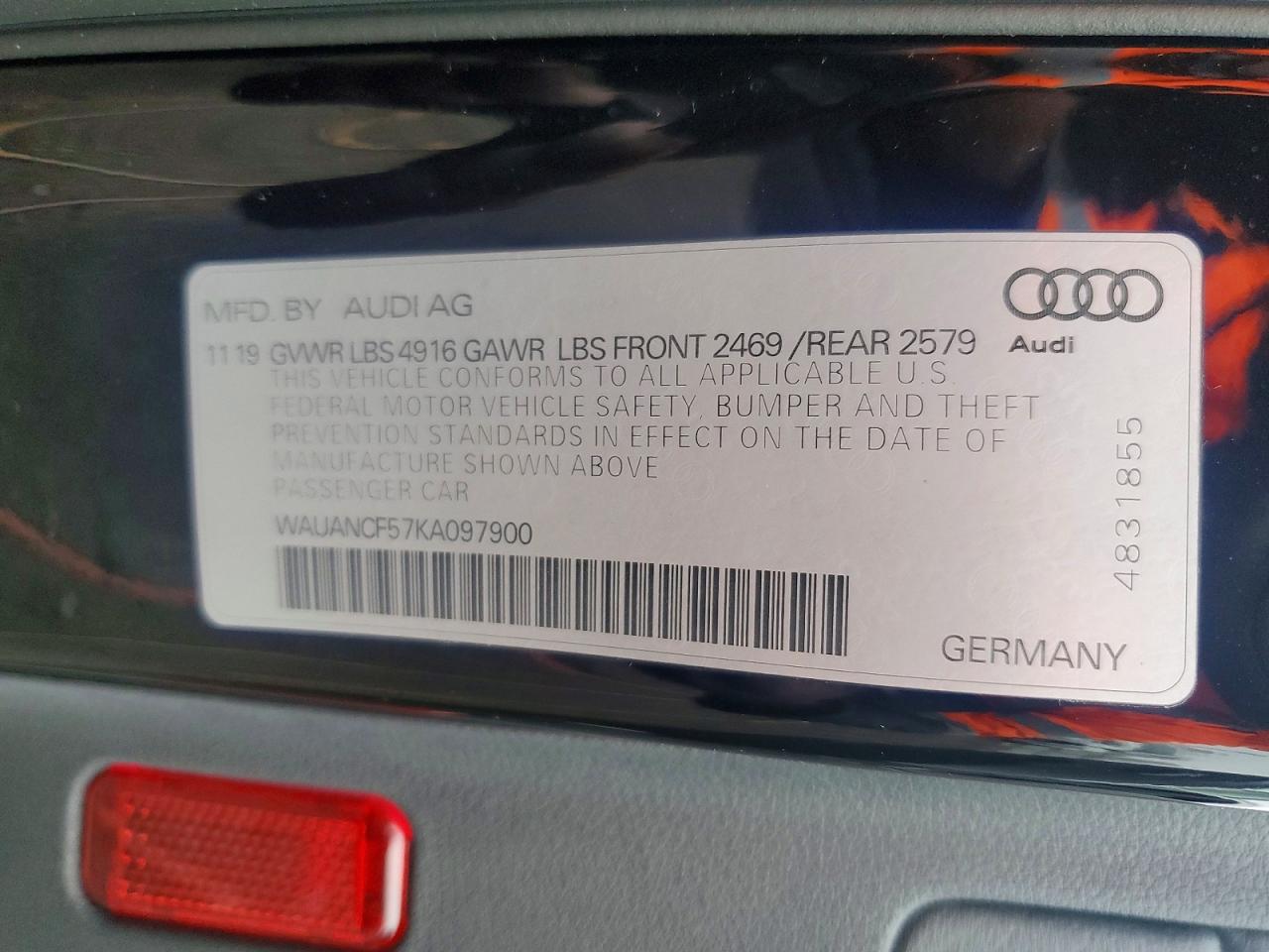 2019 AUDI A5 PREMIUM photo 12