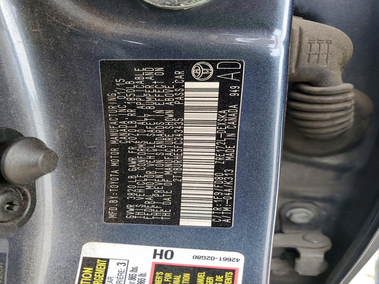 2015 TOYOTA COROLLA L photo 13