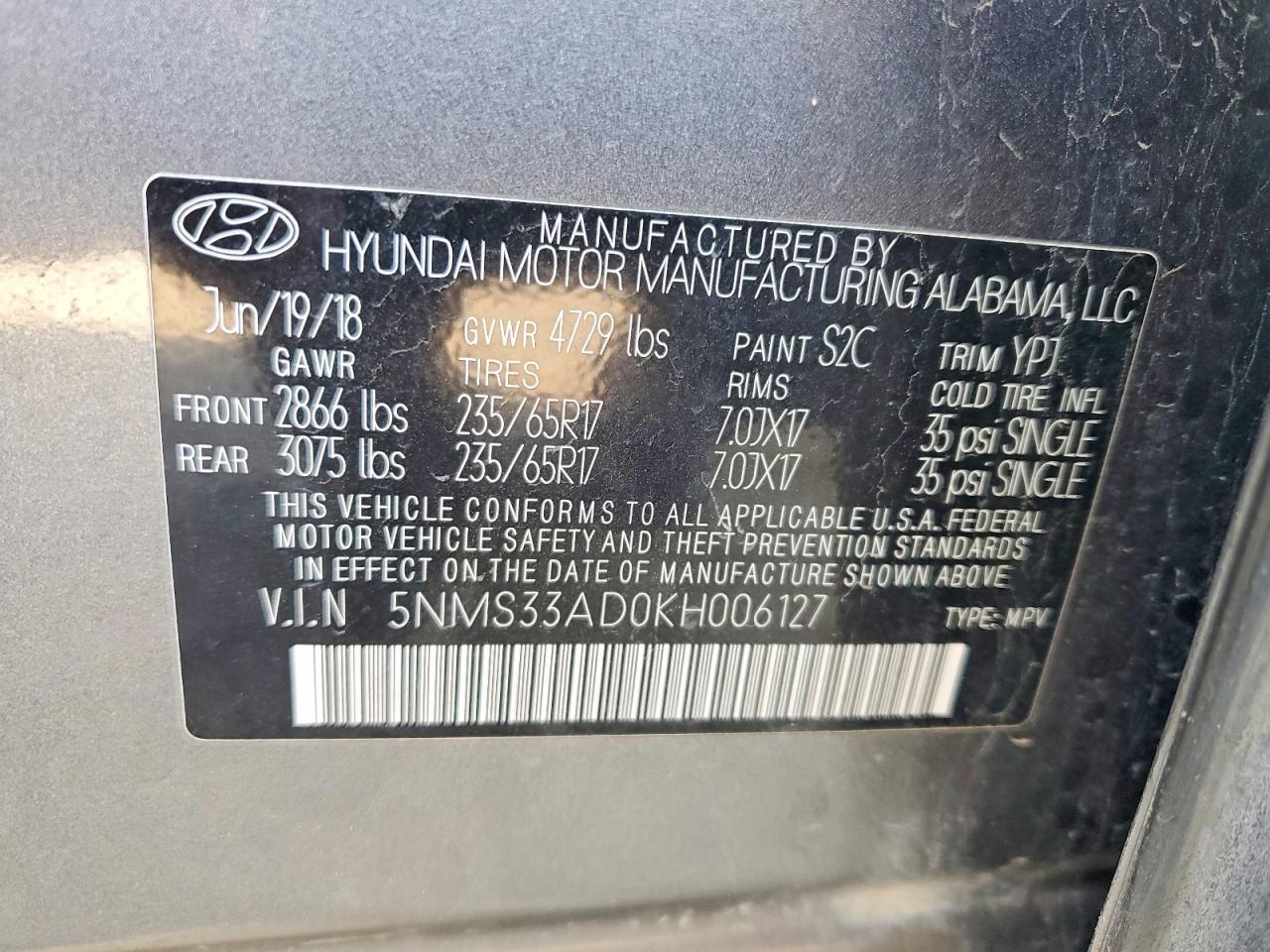 2019 HYUNDAI SANTA FE SEL photo 12