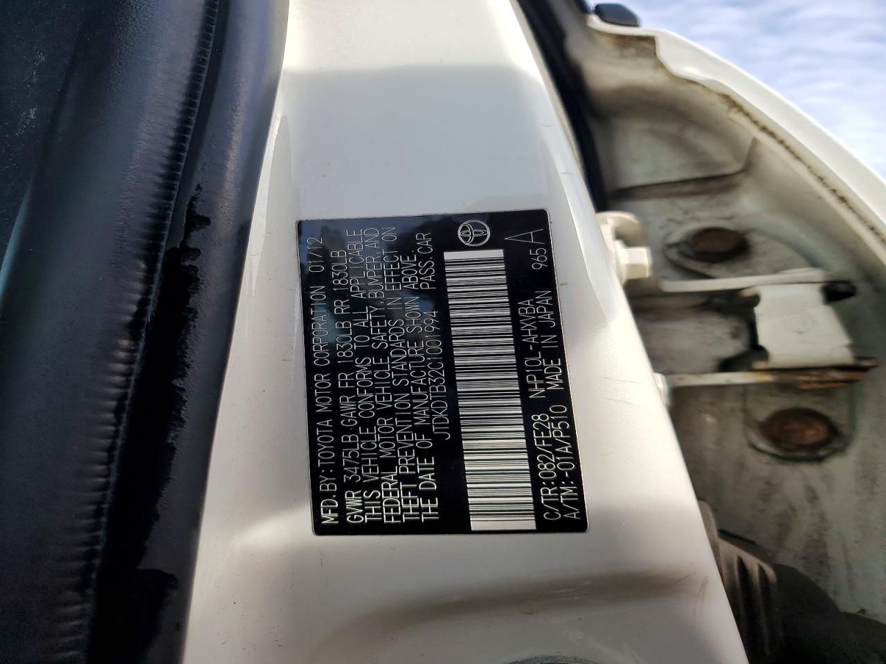 2012 TOYOTA PRIUS C photo 12