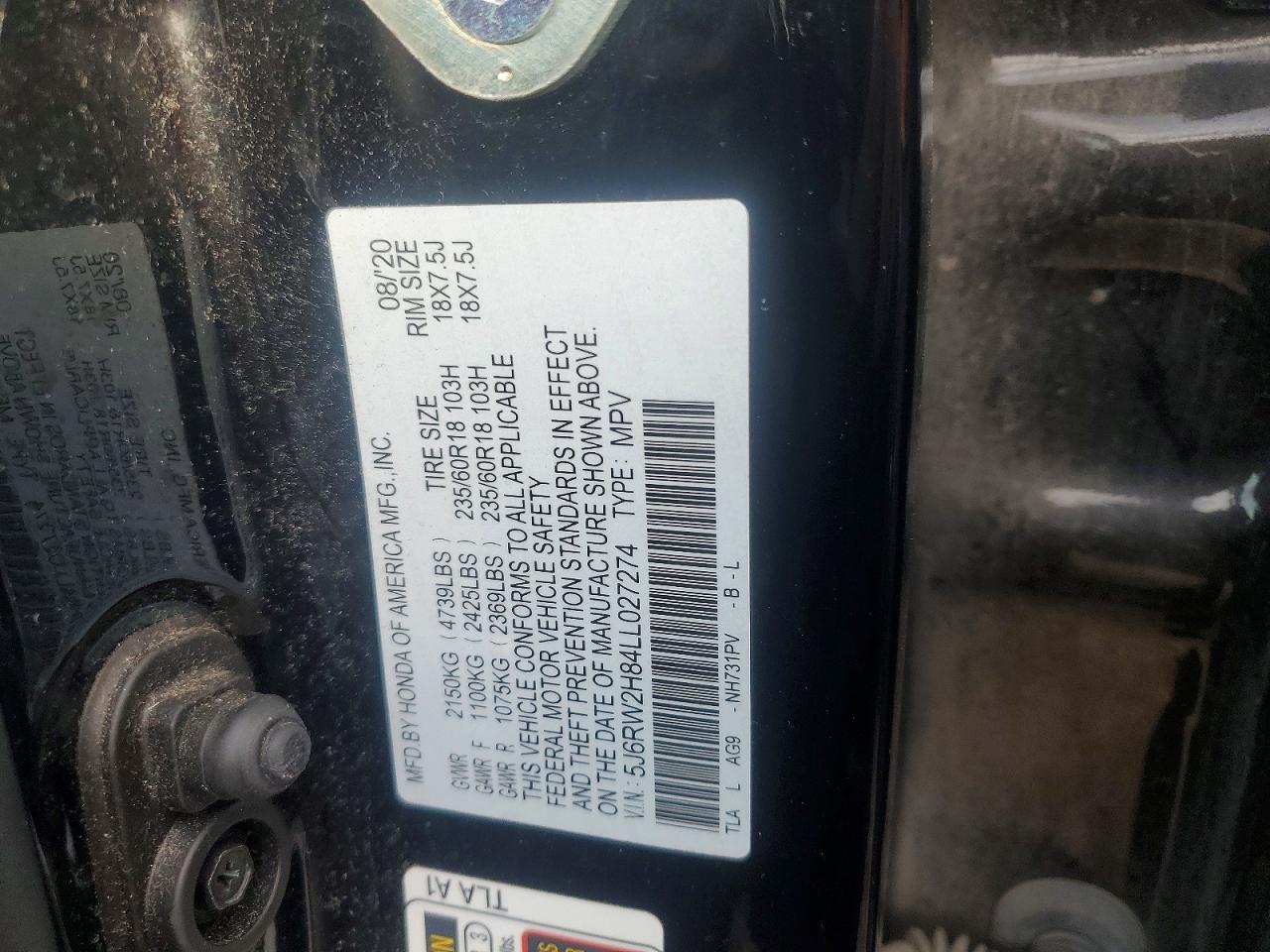 2020 HONDA CR-V EXL photo 37