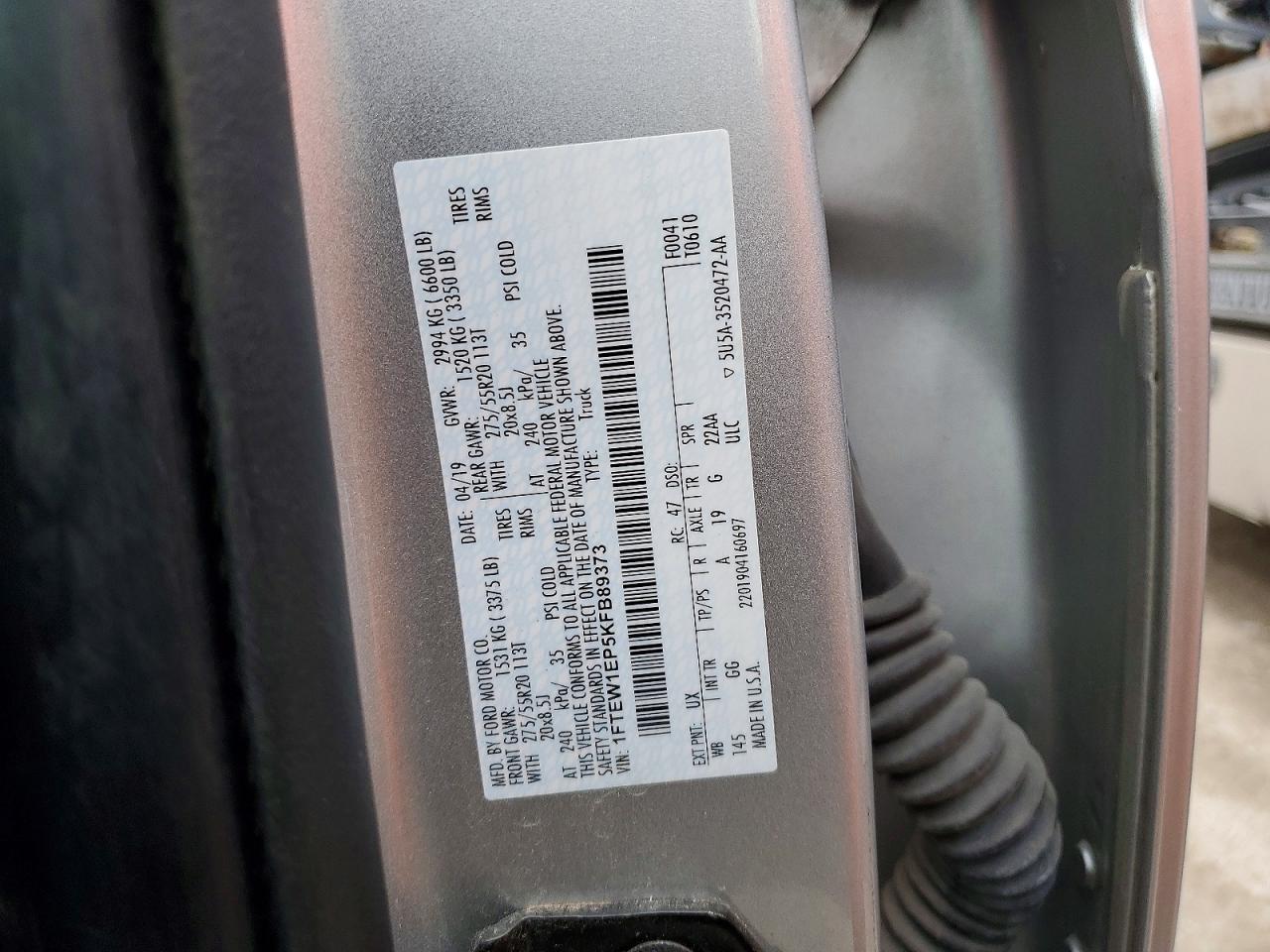 2019 FORD F150 SUPERCREW photo 12