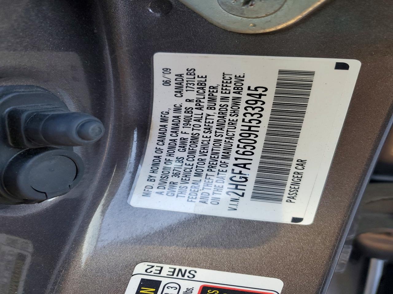 2009 HONDA CIVIC LX photo 12