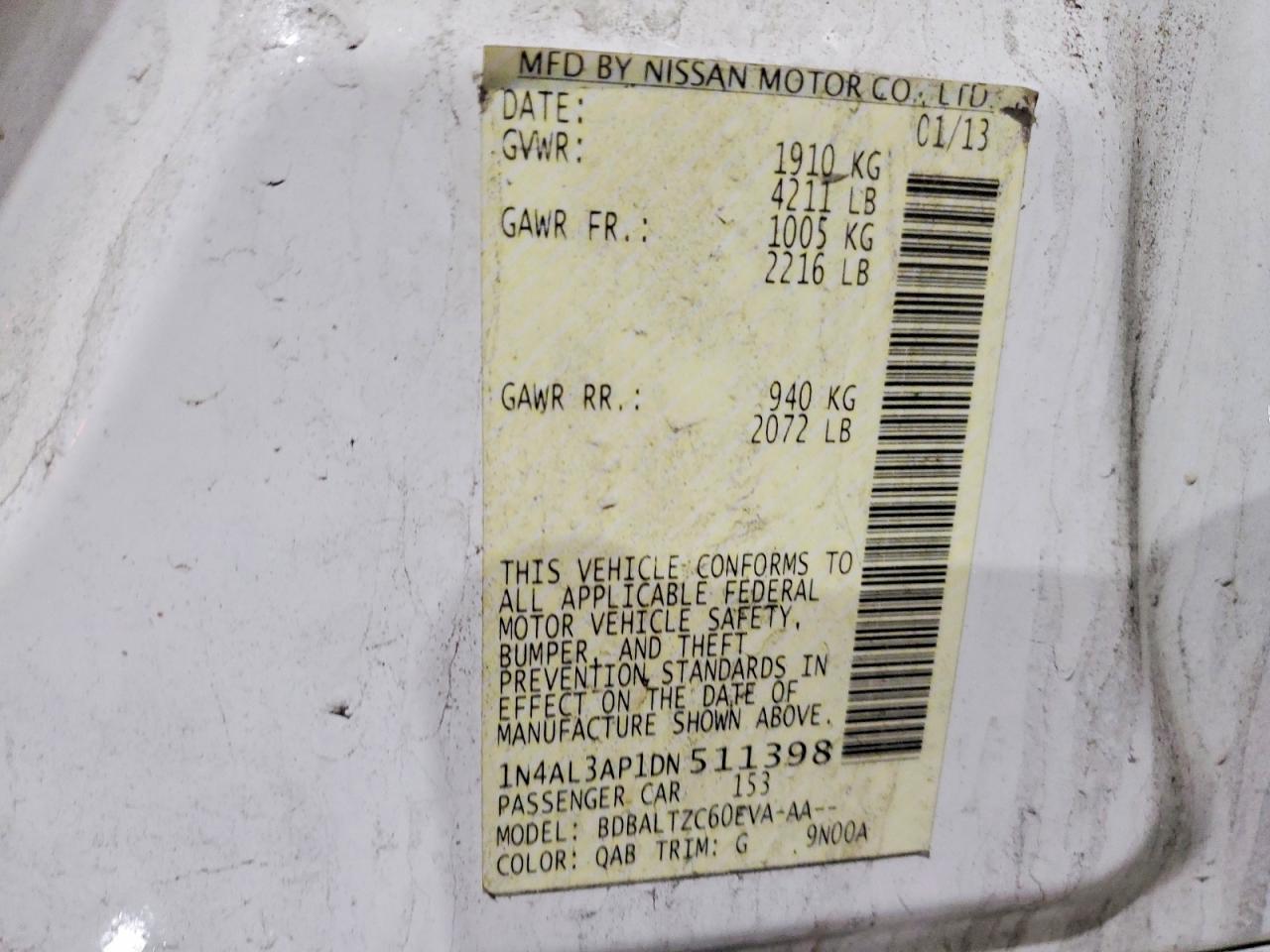 2013 NISSAN ALTIMA 2.5 photo 13