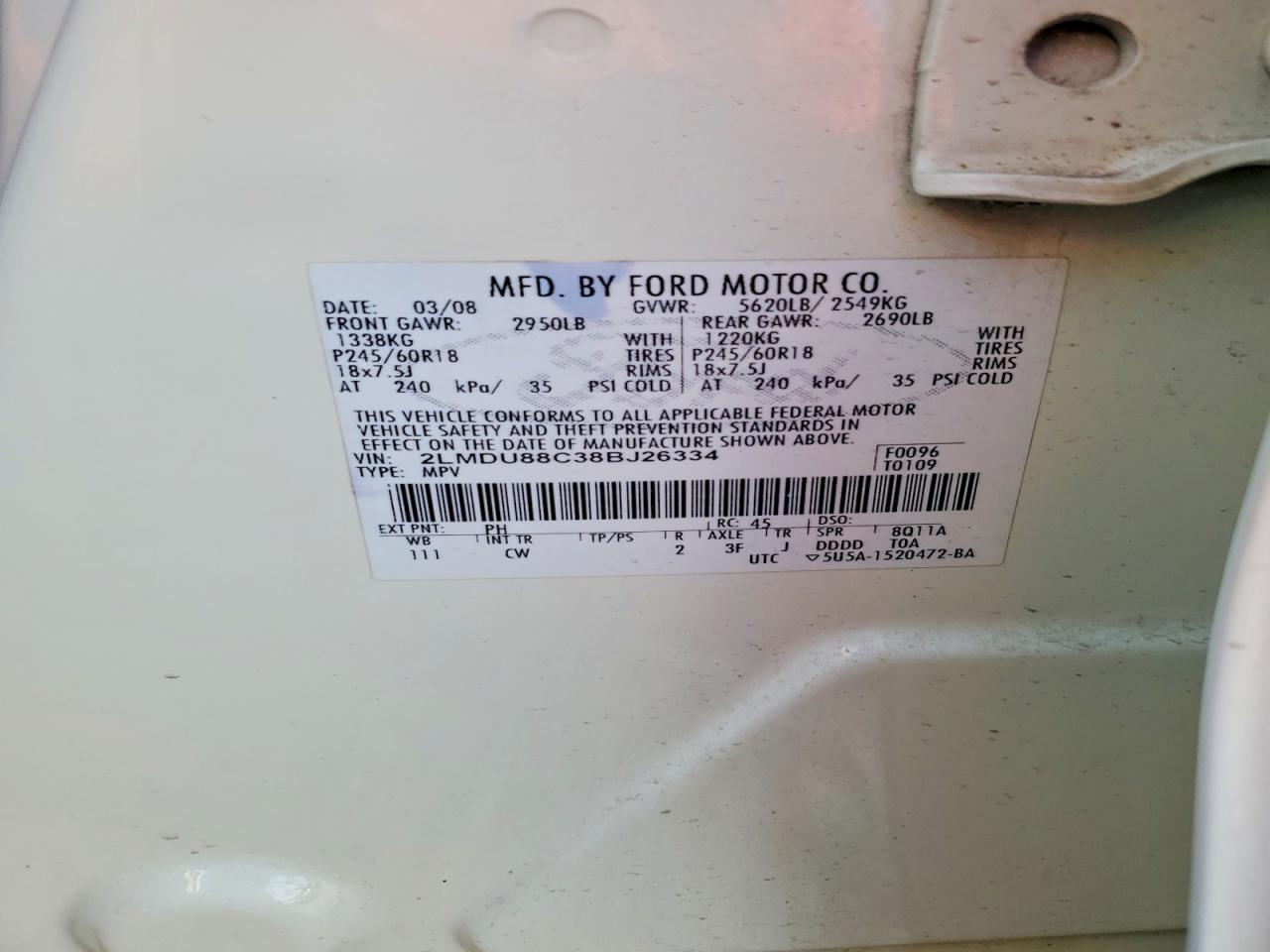 2008 LINCOLN MKX photo 13