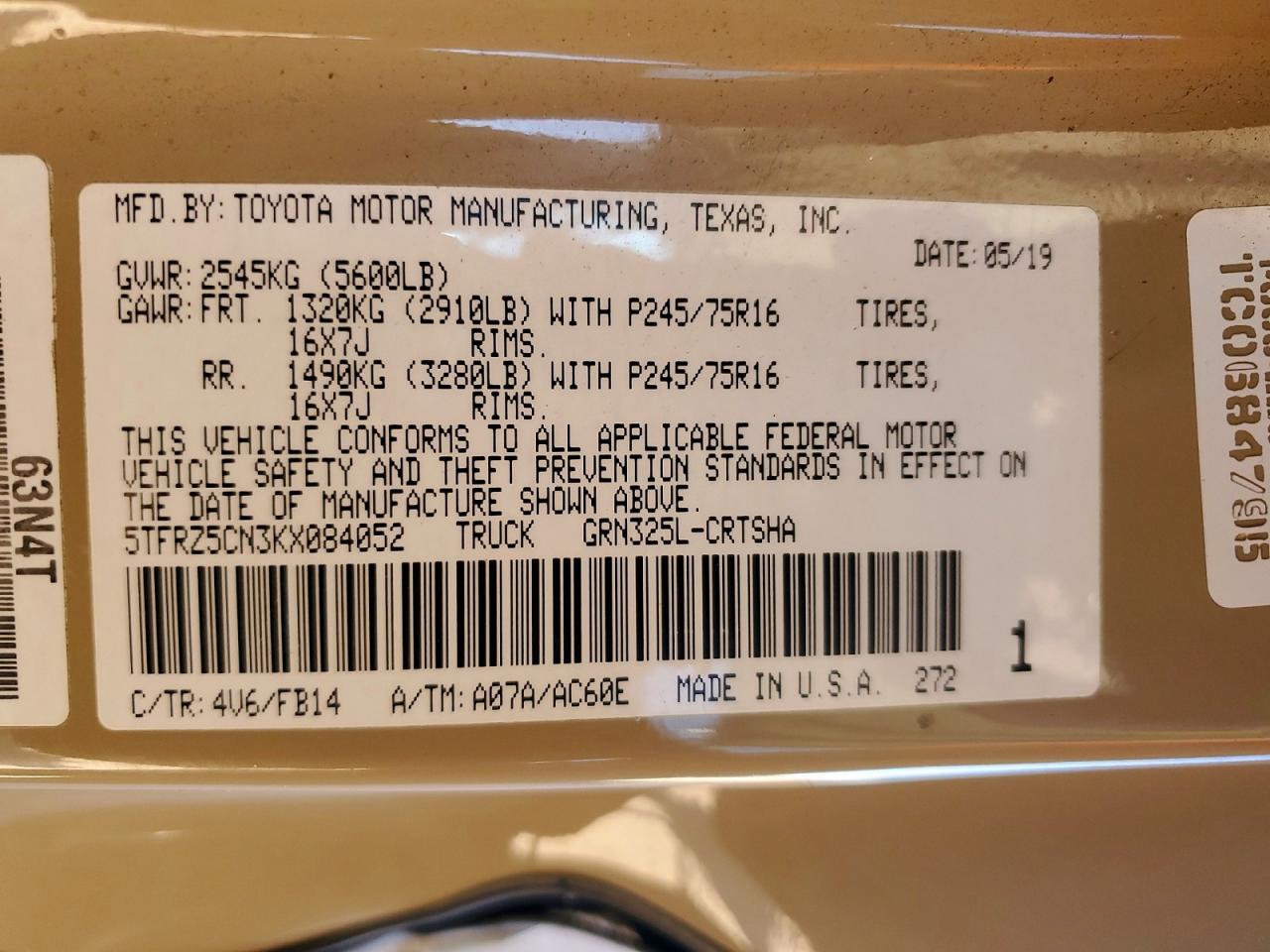 2019 TOYOTA TACOMA ACCESS CAB photo 12