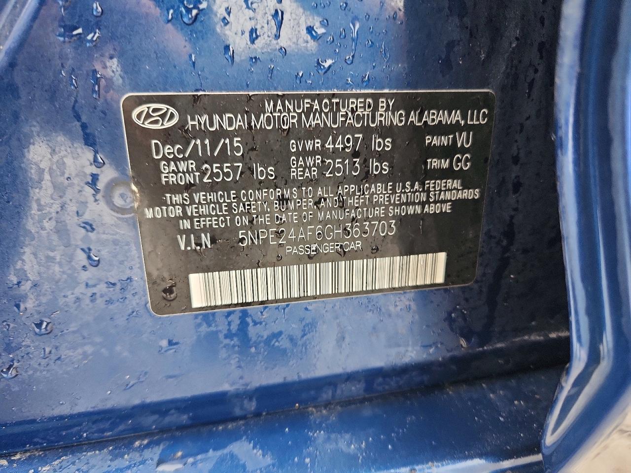 2016 HYUNDAI SONATA SE photo 13