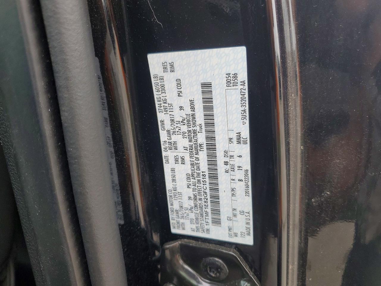 2016 FORD F150 photo 12