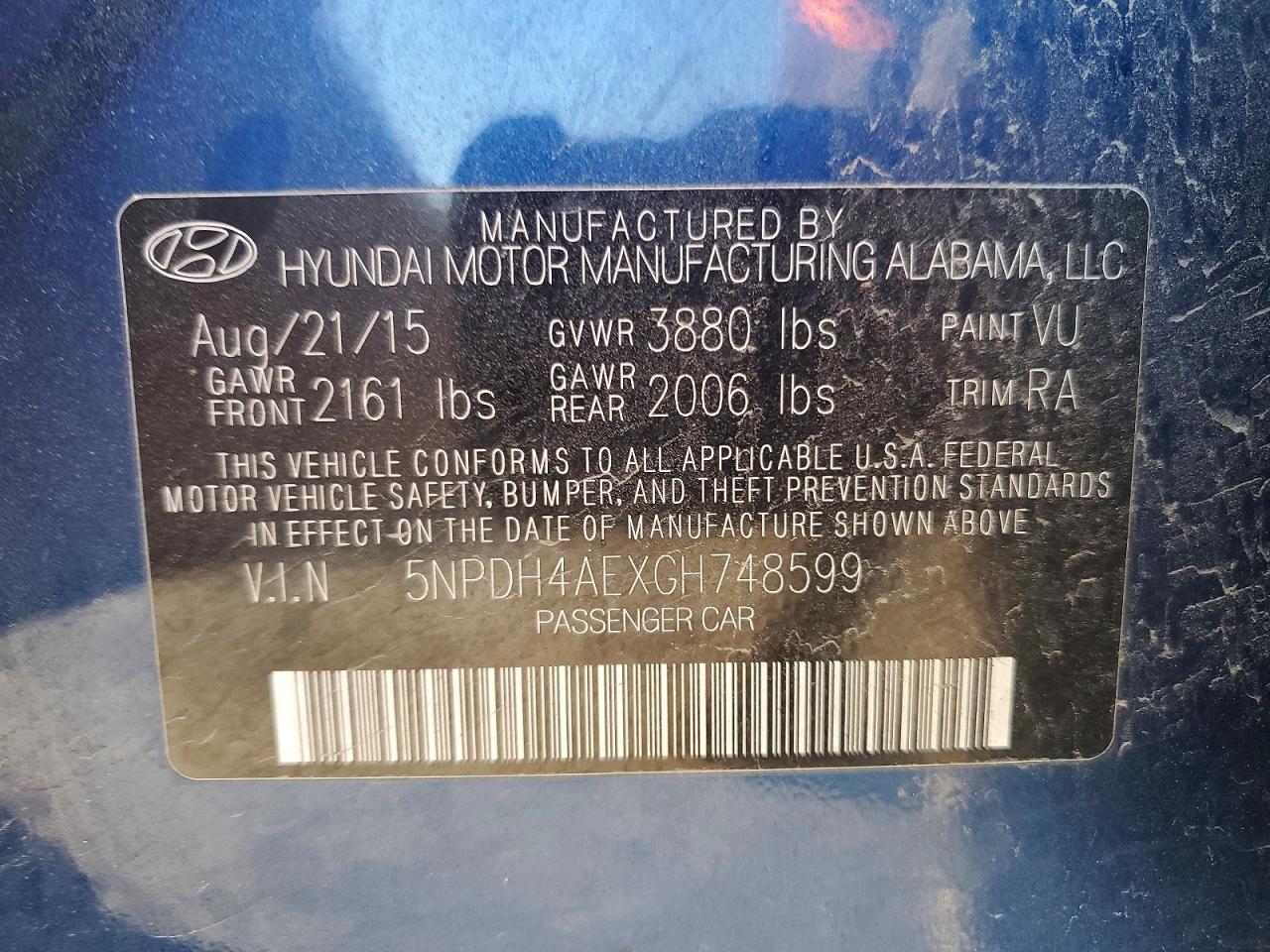 2016 HYUNDAI ELANTRA SE photo 12