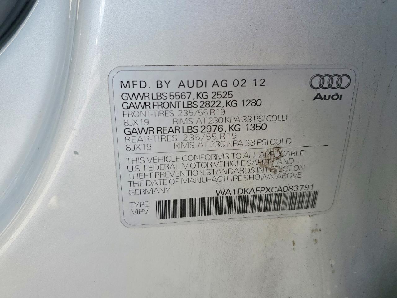 2012 AUDI Q5 PREMIUM PLUS photo 14