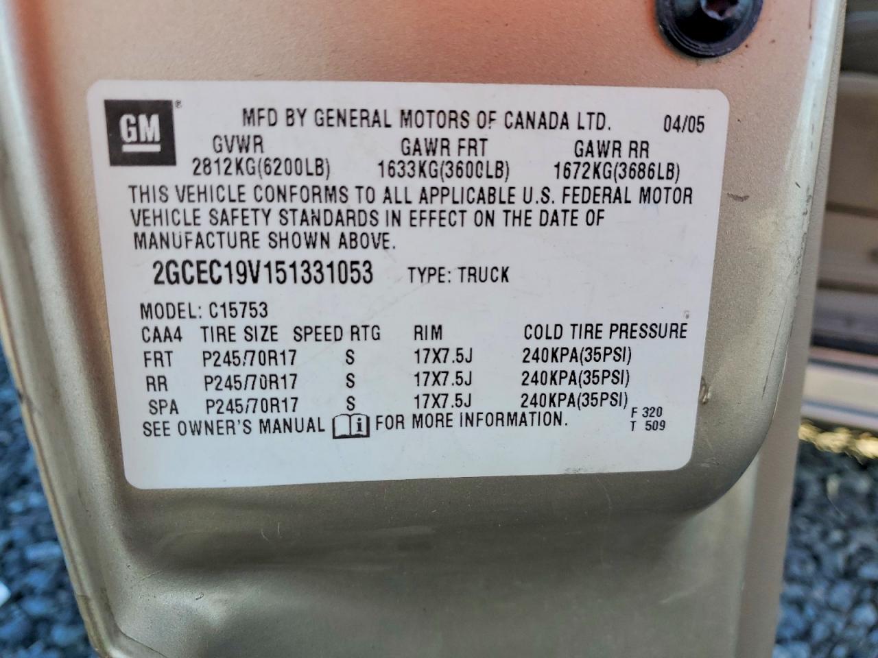 2005 CHEVROLET SILVERADO C1500 photo 12