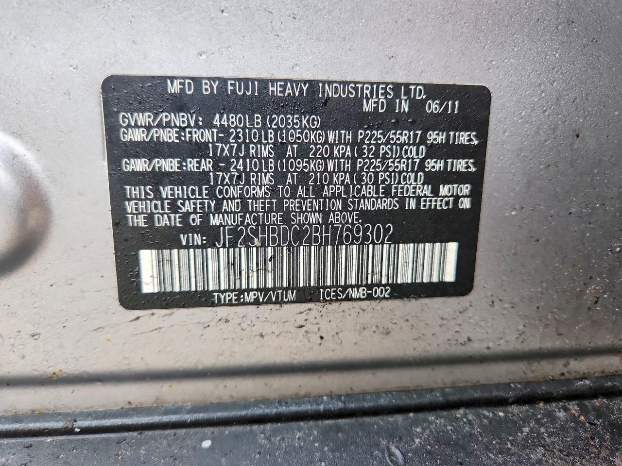2011 SUBARU FORESTER 2.5X PREMIUM photo 14