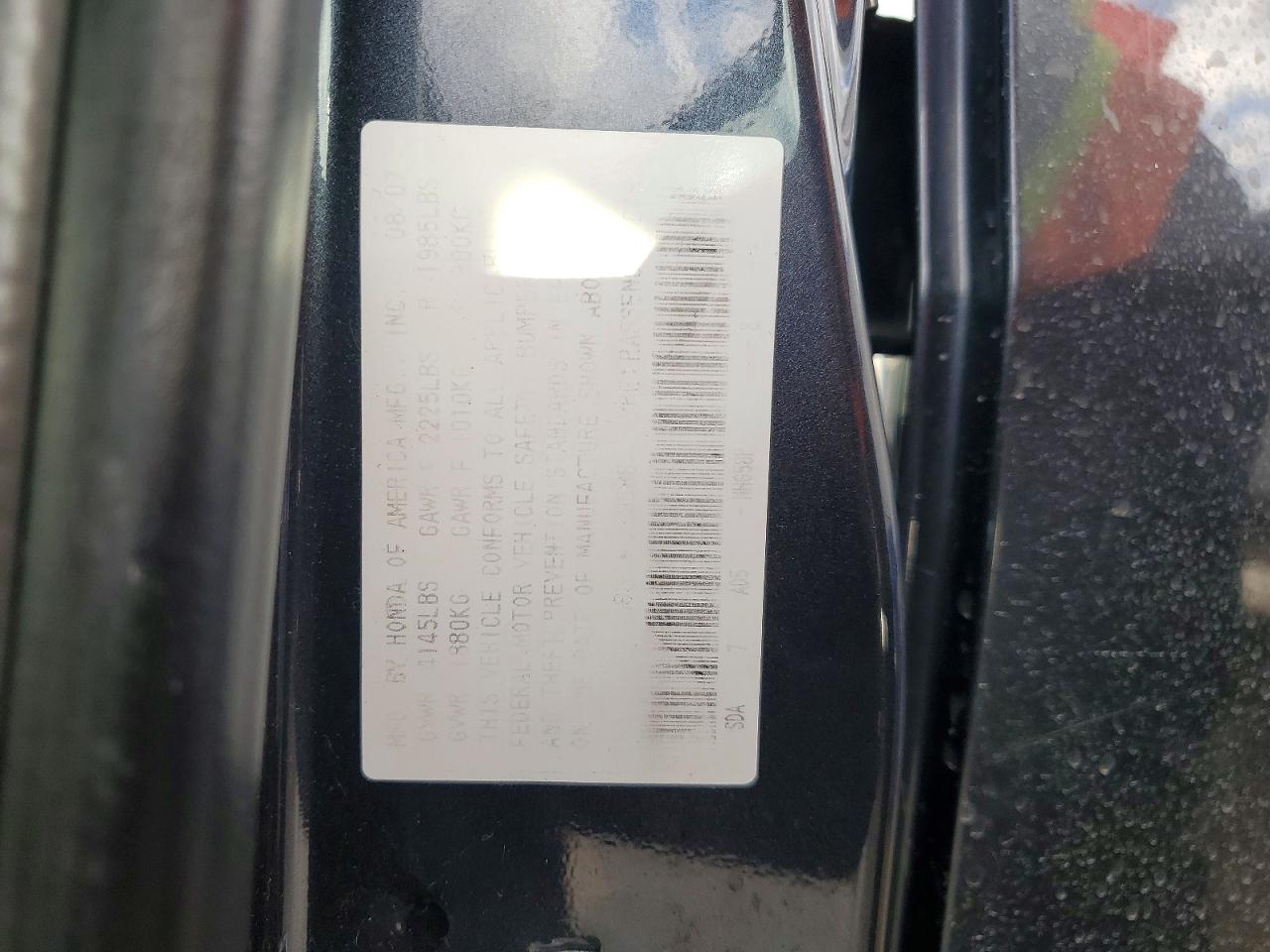 2007 HONDA ACCORD EX photo 12