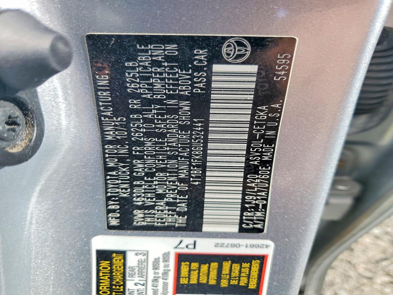 2016 TOYOTA CAMRY LE photo 13