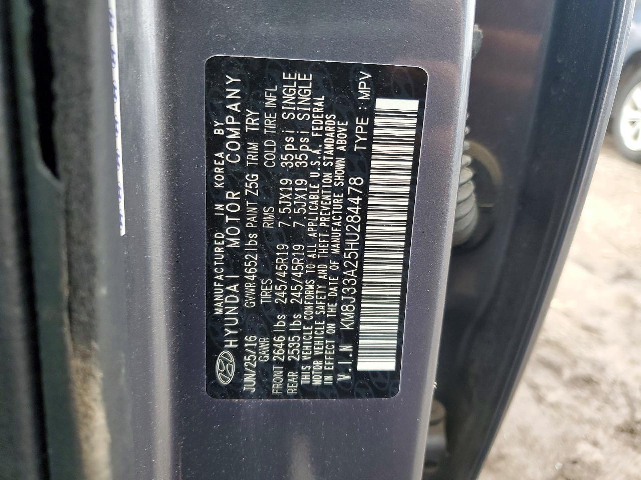2017 HYUNDAI TUCSON LIMITED photo 12