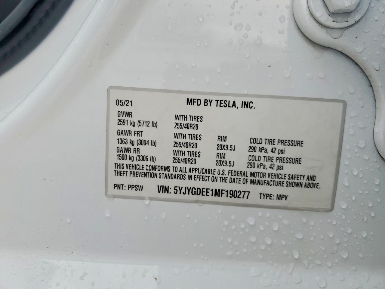 2021 TESLA MODEL Y photo 12
