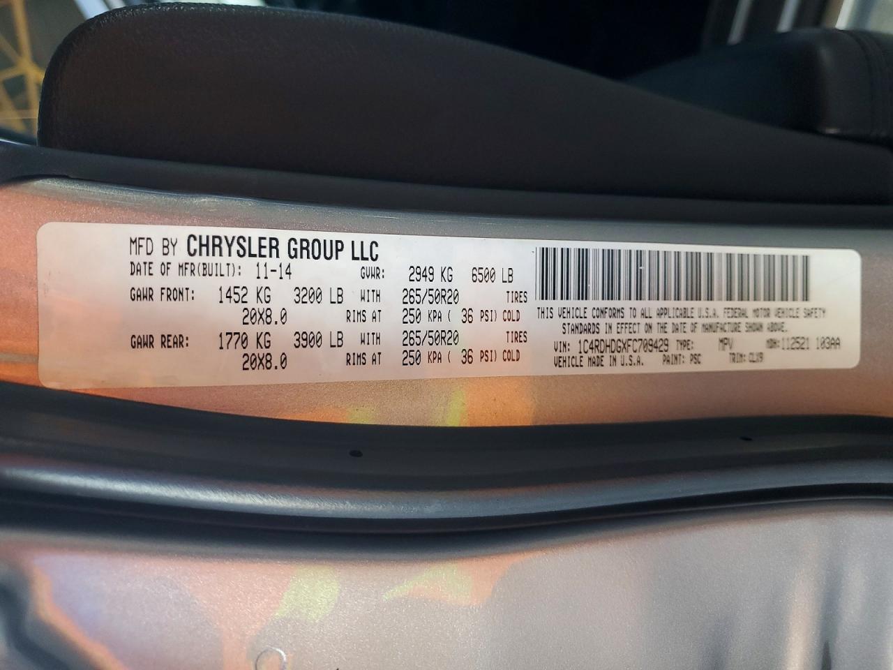 2015 DODGE DURANGO LIMITED photo 13