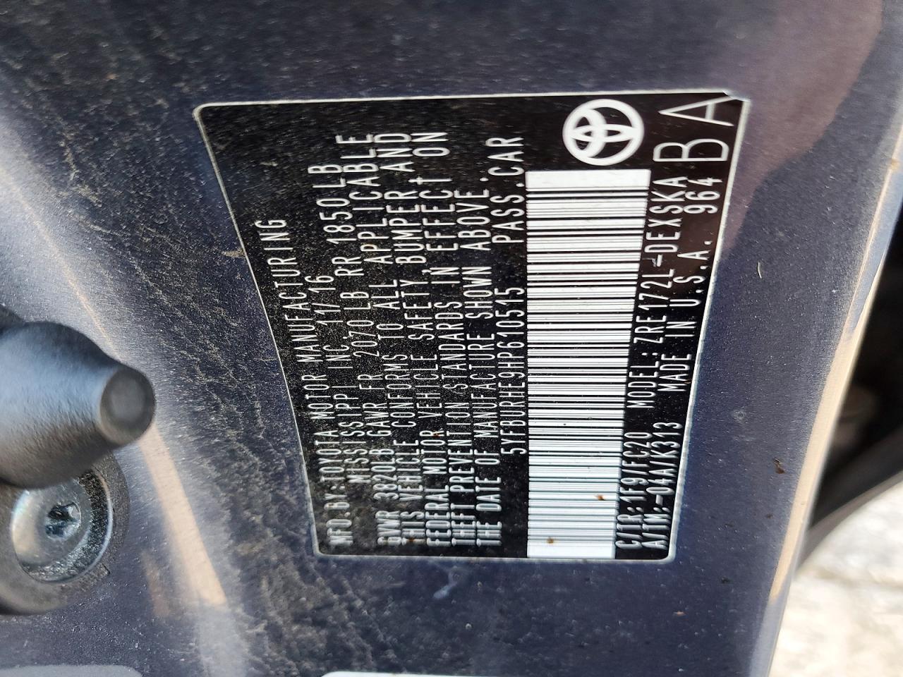 2017 TOYOTA COROLLA L photo 12