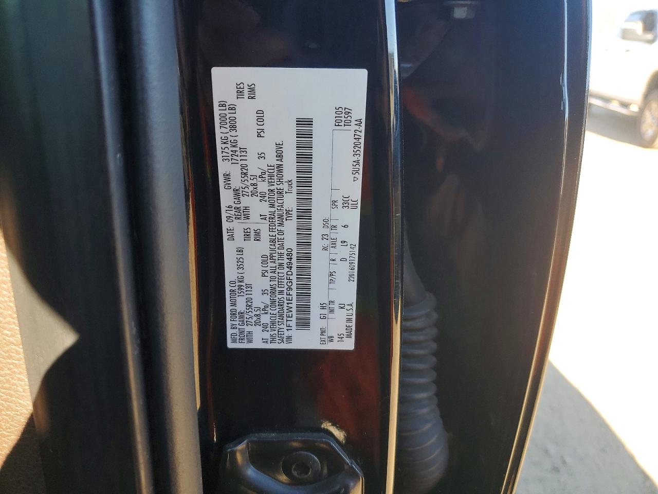2016 FORD F150 SUPERCREW photo 12