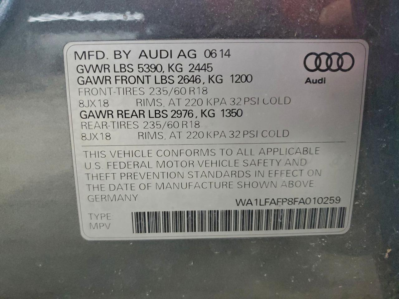 2015 AUDI Q5 PREMIUM PLUS photo 13
