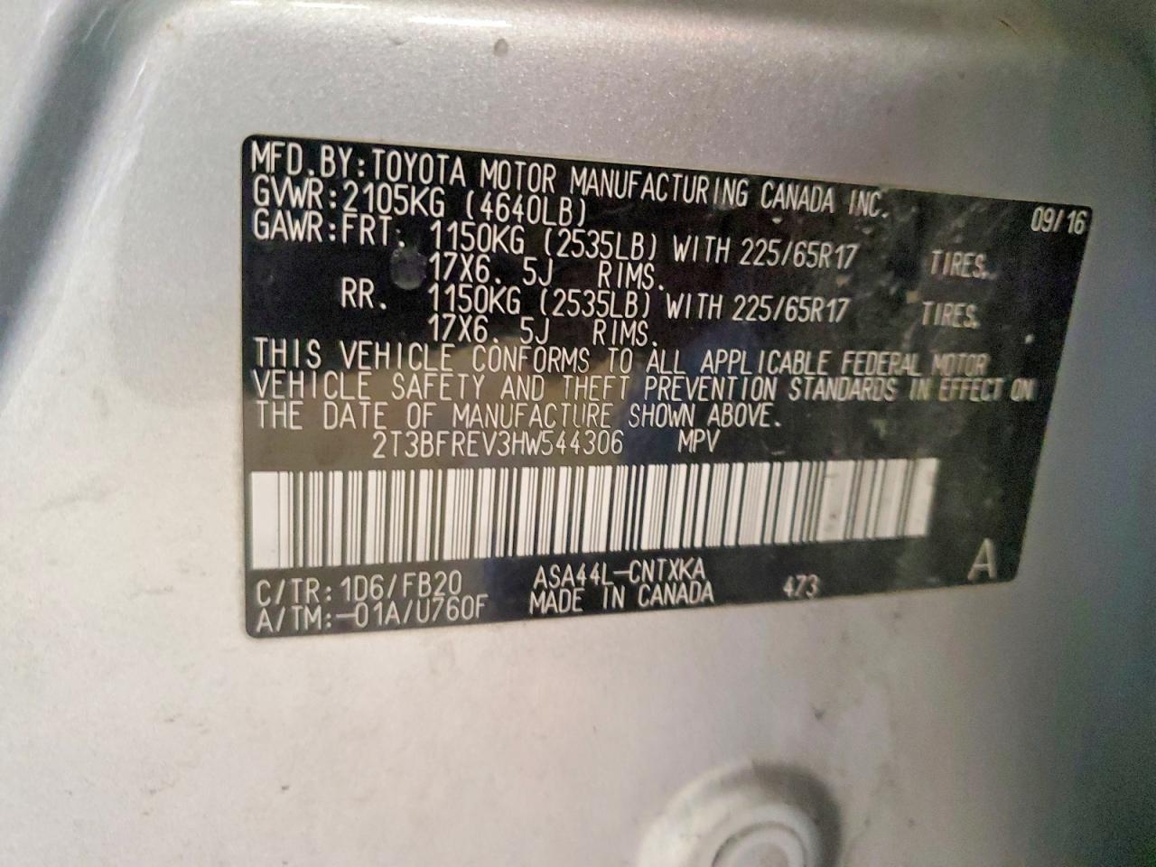 2017 TOYOTA RAV4 LE photo 12